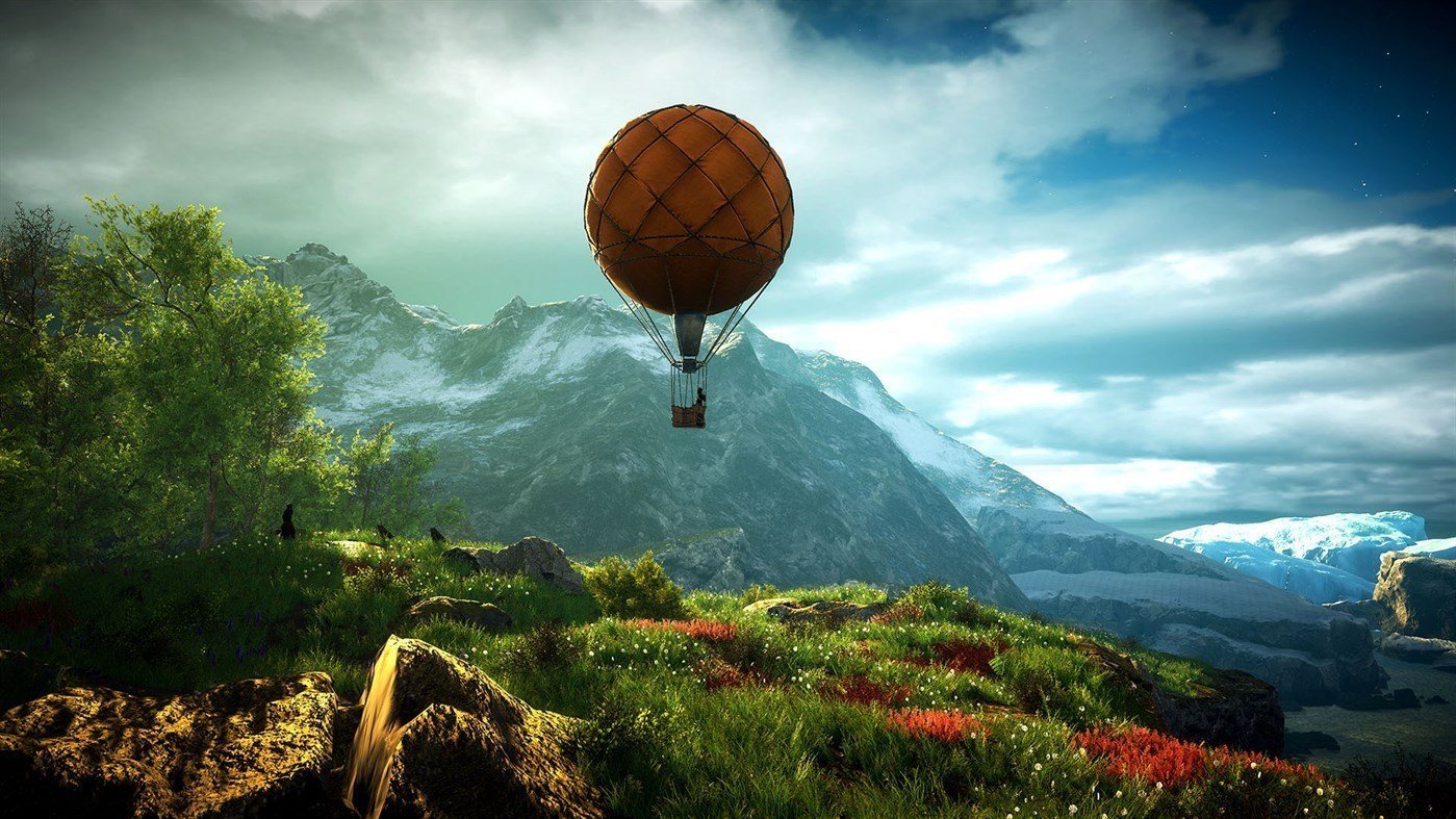 A balloon over the landscape in Eastshade