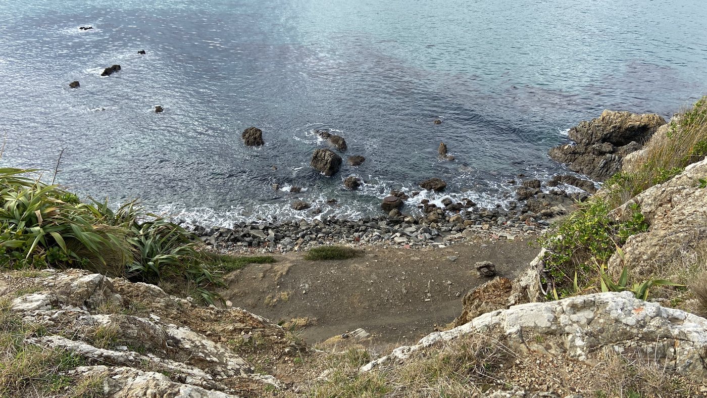 Clear water over a rocky shoreline